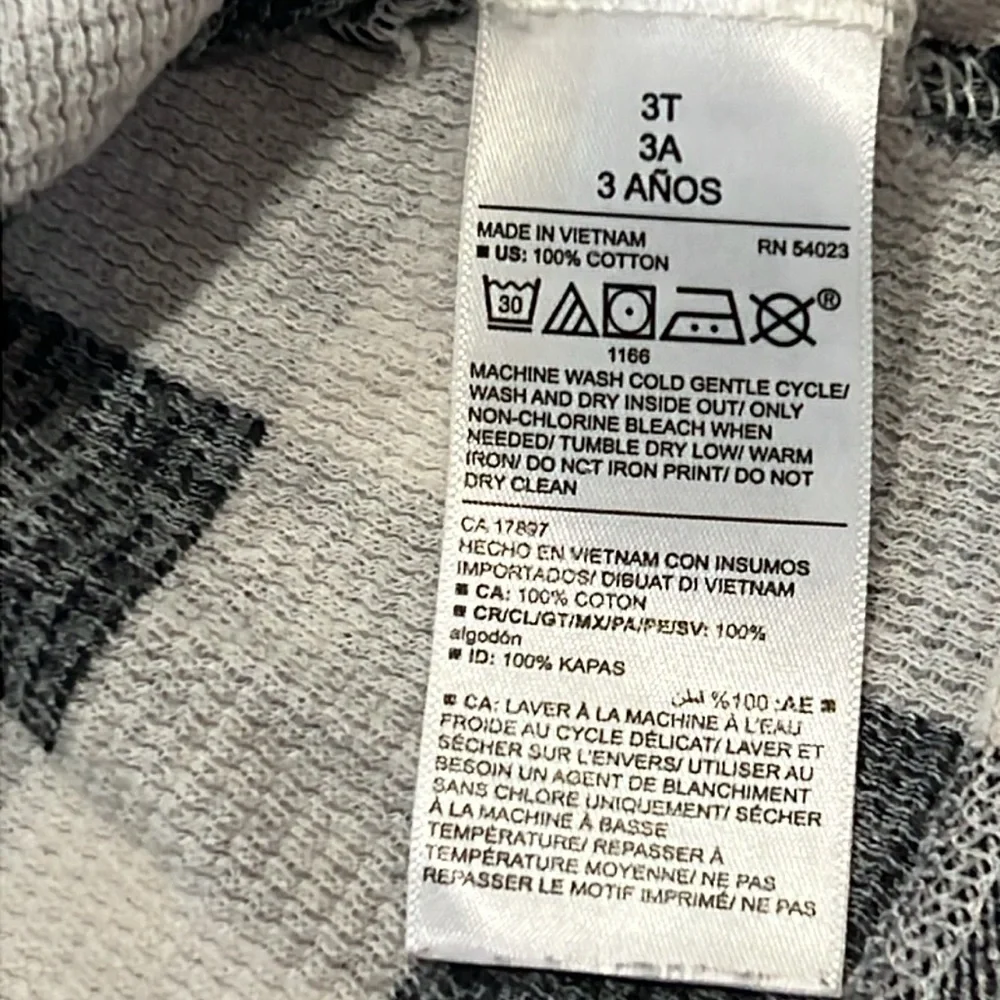 Old Navy Black/White Checkered Gingham Kids Sweater Dress Size 3T